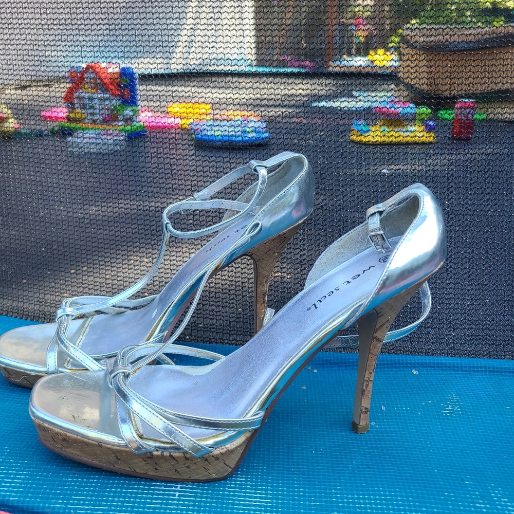Wet Seal holographic heels size 10